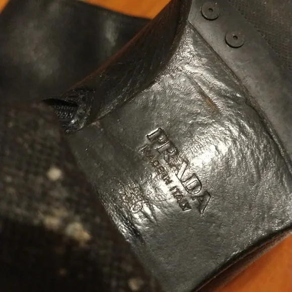 Prada Zipper Leather Boots Black 36